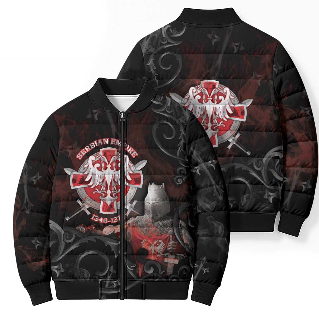 Serbian Empire Bomber Puffer Jacket Knight With Emblem Double Eagle - Wonder Print Shop