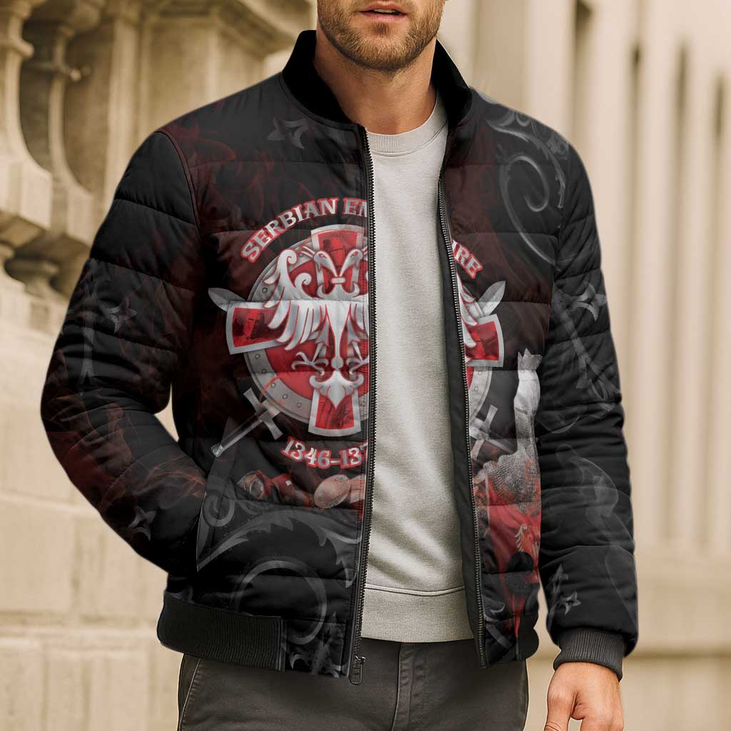 Serbian Empire Bomber Puffer Jacket Knight With Emblem Double Eagle - Wonder Print Shop