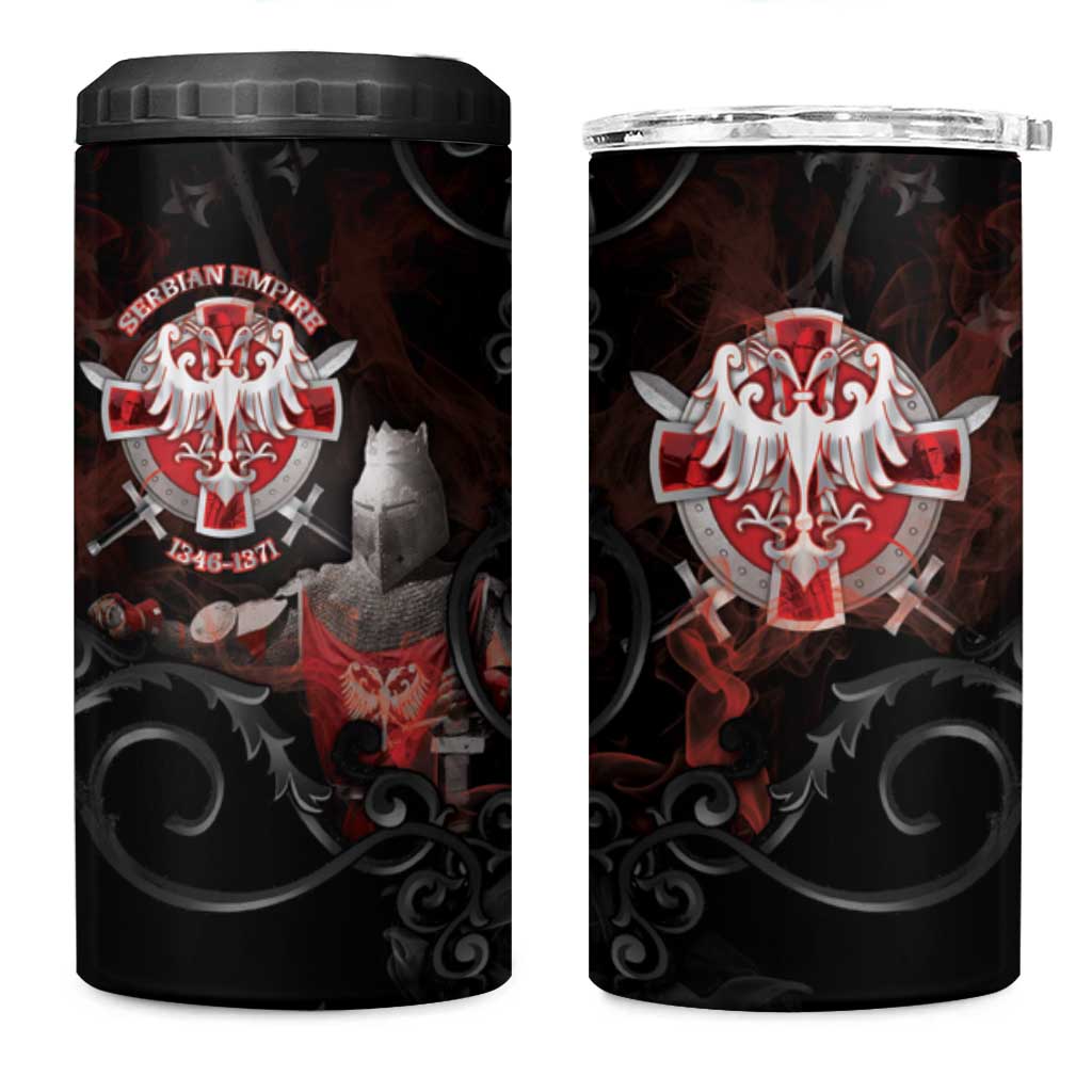 Serbian Empire 4 in 1 Can Cooler Tumbler Knight With Emblem Double Eagle - Wonder Print Shop