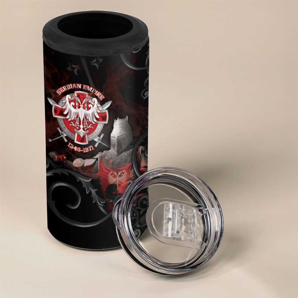 Serbian Empire 4 in 1 Can Cooler Tumbler Knight With Emblem Double Eagle - Wonder Print Shop