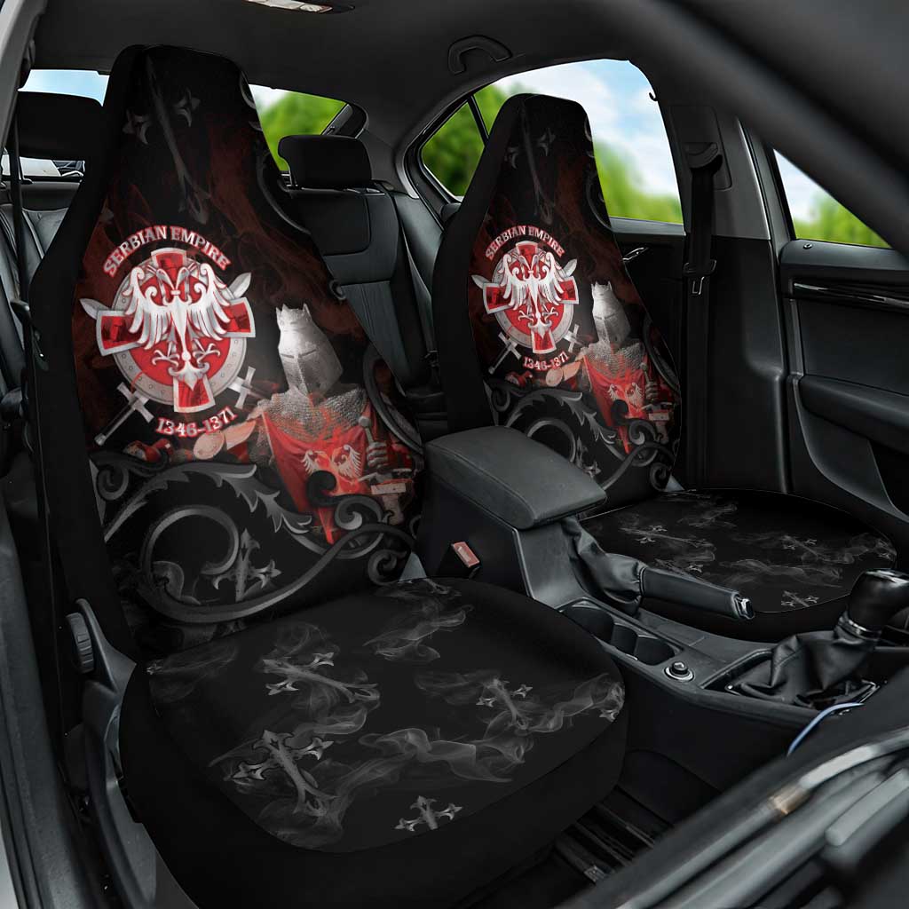 Serbian Empire Car Seat Cover Knight With Emblem Double Eagle - Wonder Print Shop