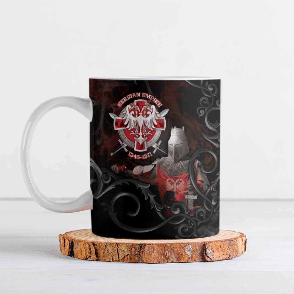 Serbian Empire Ceramic Mug Knight With Emblem Double Eagle - Wonder Print Shop
