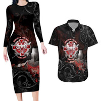 Serbian Empire Couples Matching Long Sleeve Bodycon Dress and Hawaiian Shirt Knight With Emblem Double Eagle - Wonder Print Shop