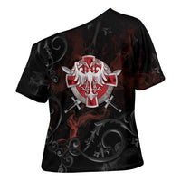 Serbian Empire Cross Shoulder Shirt Knight With Emblem Double Eagle - Wonder Print Shop