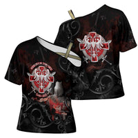 Serbian Empire Cross Shoulder Shirt Knight With Emblem Double Eagle - Wonder Print Shop