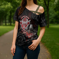 Serbian Empire Cross Shoulder Shirt Knight With Emblem Double Eagle - Wonder Print Shop