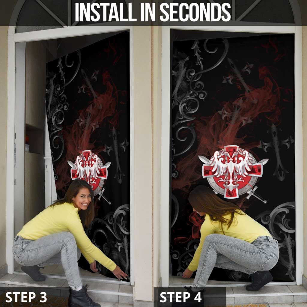 Serbian Empire Door Cover Knight With Emblem Double Eagle - Wonder Print Shop