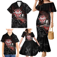 Serbian Empire Family Matching Mermaid Dress and Hawaiian Shirt Knight With Emblem Double Eagle - Wonder Print Shop