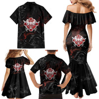 Serbian Empire Family Matching Mermaid Dress and Hawaiian Shirt Knight With Emblem Double Eagle - Wonder Print Shop