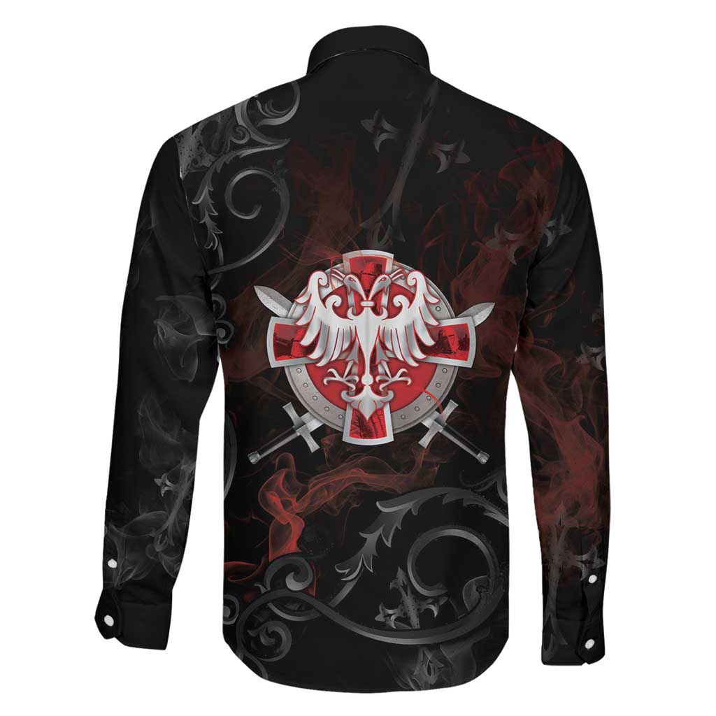 Serbian Empire Family Matching Off The Shoulder Long Sleeve Dress and Hawaiian Shirt Knight With Emblem Double Eagle - Wonder Print Shop
