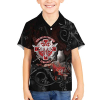 Serbian Empire Family Matching Off The Shoulder Long Sleeve Dress and Hawaiian Shirt Knight With Emblem Double Eagle - Wonder Print Shop