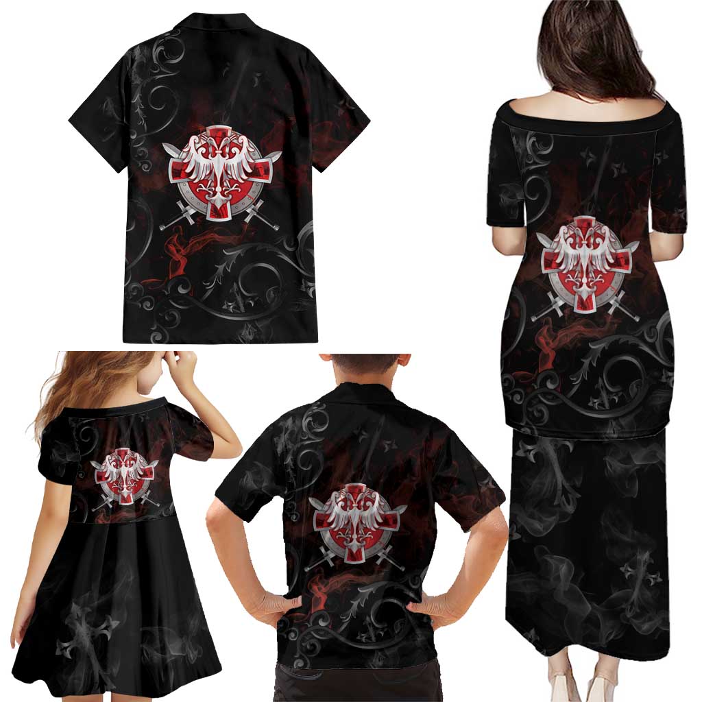 Serbian Empire Family Matching Puletasi and Hawaiian Shirt Knight With Emblem Double Eagle - Wonder Print Shop