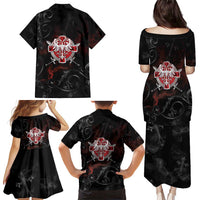 Serbian Empire Family Matching Puletasi and Hawaiian Shirt Knight With Emblem Double Eagle - Wonder Print Shop