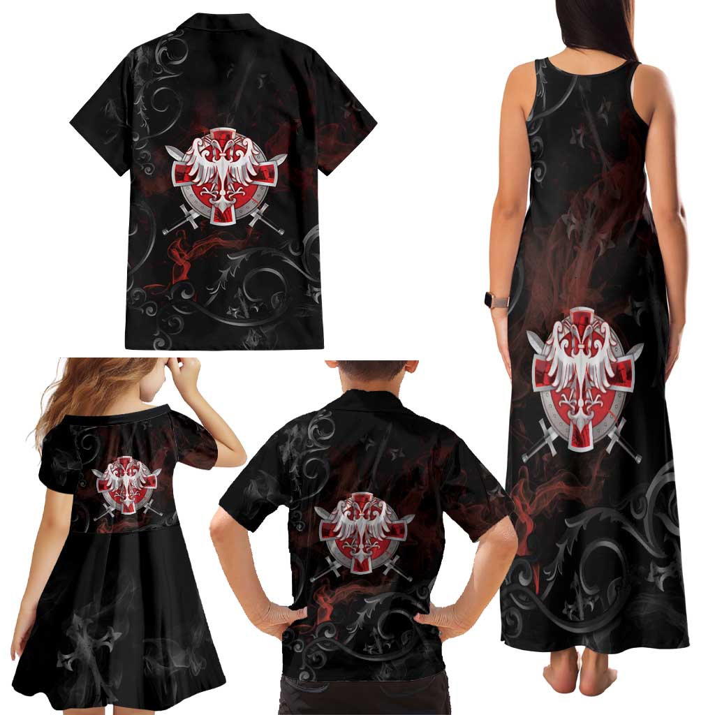 Serbian Empire Family Matching Tank Maxi Dress and Hawaiian Shirt Knight With Emblem Double Eagle - Wonder Print Shop