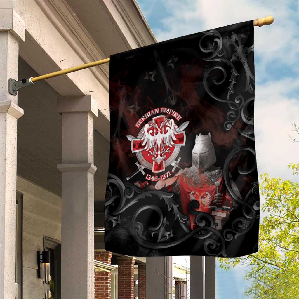 Serbian Empire Garden Flag Knight With Emblem Double Eagle - Wonder Print Shop