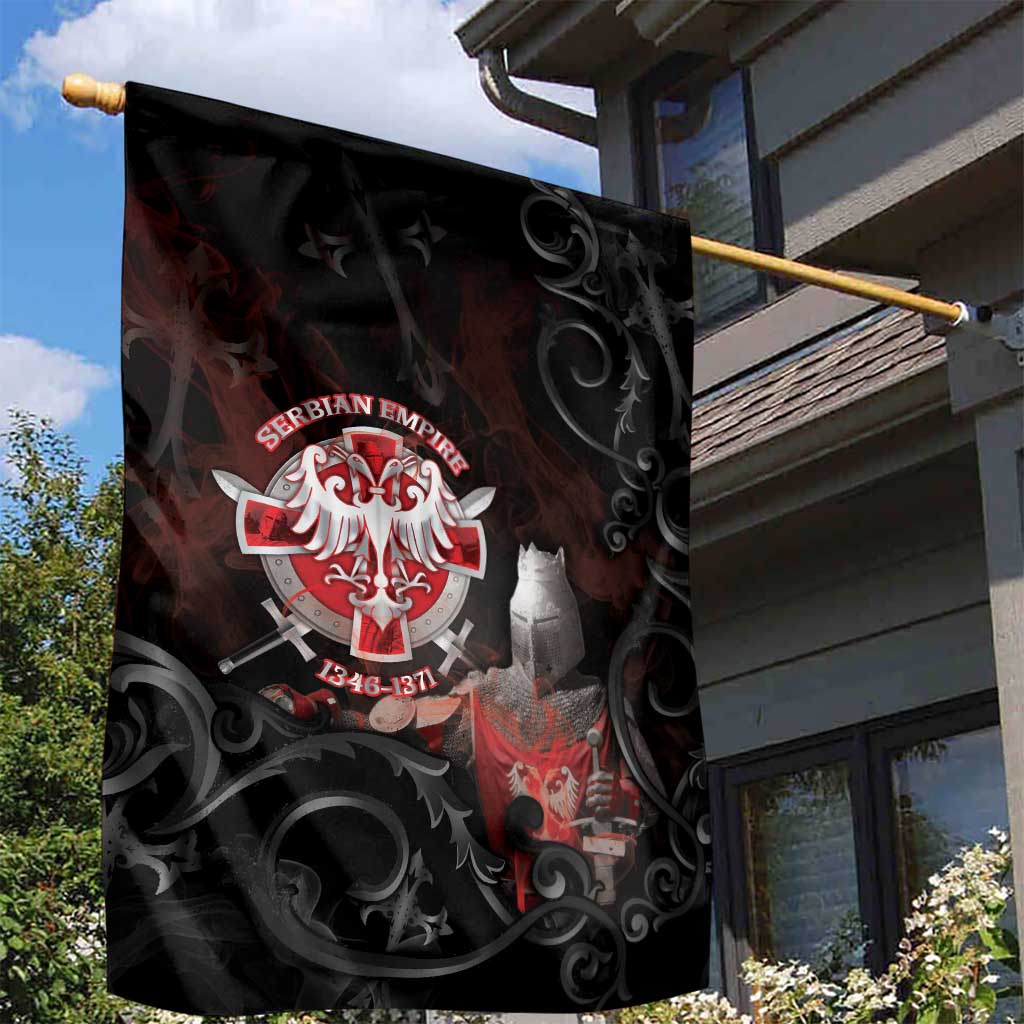 Serbian Empire Garden Flag Knight With Emblem Double Eagle - Wonder Print Shop