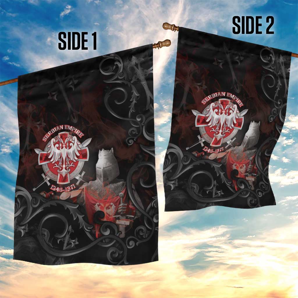 Serbian Empire Garden Flag Knight With Emblem Double Eagle - Wonder Print Shop