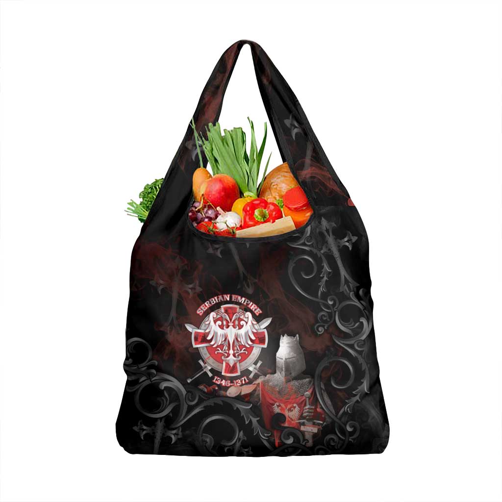 Serbian Empire Grocery Bag Knight With Emblem Double Eagle - Wonder Print Shop
