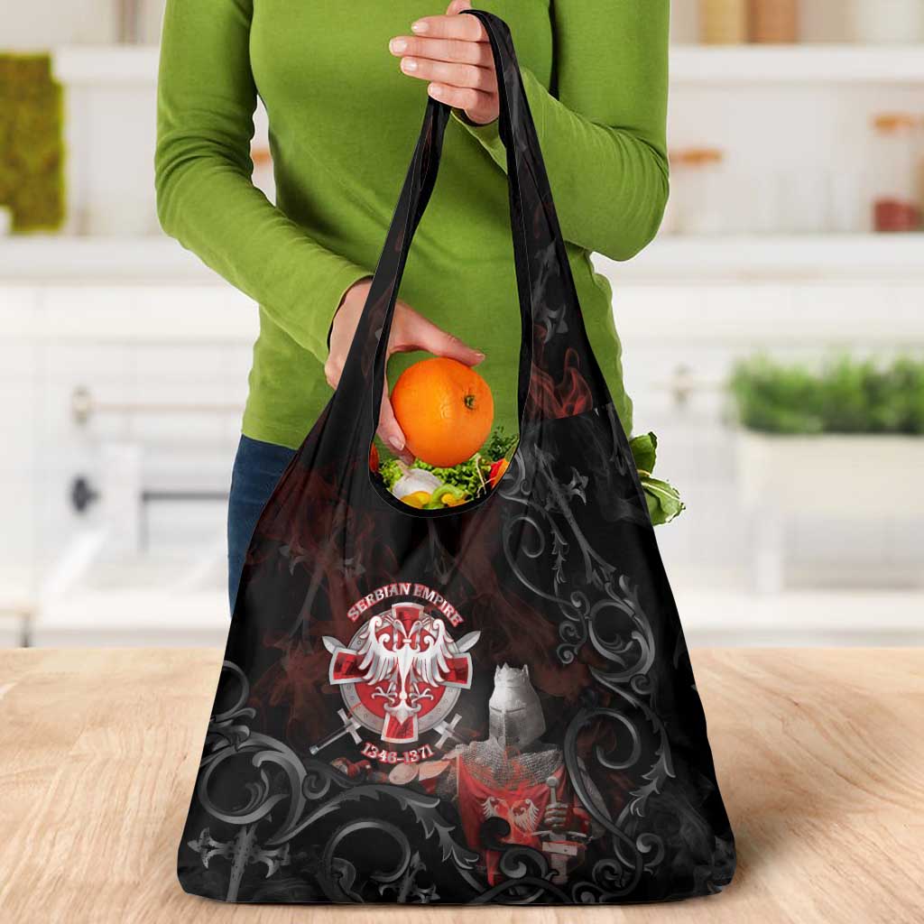 Serbian Empire Grocery Bag Knight With Emblem Double Eagle - Wonder Print Shop