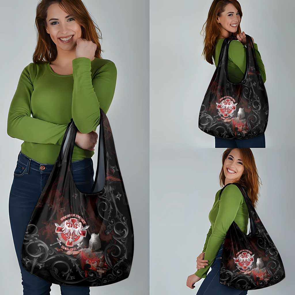 Serbian Empire Grocery Bag Knight With Emblem Double Eagle - Wonder Print Shop