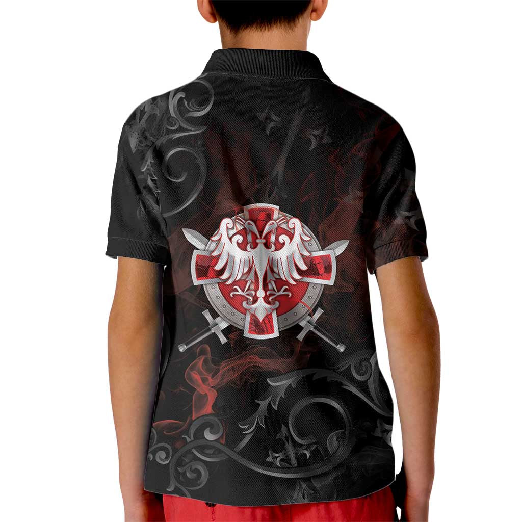 Serbian Empire Kid Polo Shirt Knight With Emblem Double Eagle - Wonder Print Shop