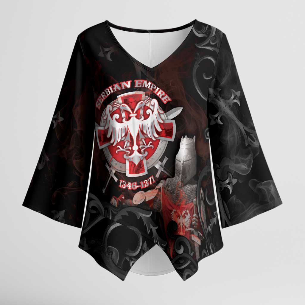Serbian Empire Kimono Sleeve Blouse Knight With Emblem Double Eagle - Wonder Print Shop