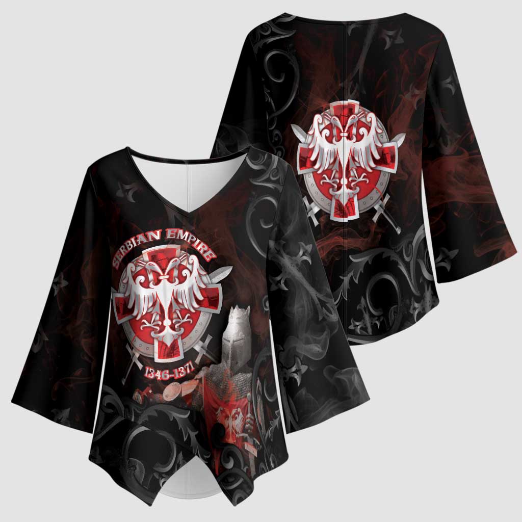 Serbian Empire Kimono Sleeve Blouse Knight With Emblem Double Eagle - Wonder Print Shop