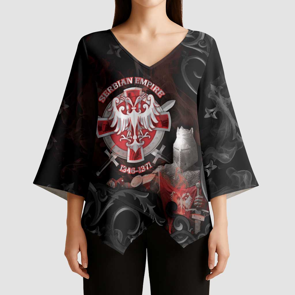 Serbian Empire Kimono Sleeve Blouse Knight With Emblem Double Eagle - Wonder Print Shop