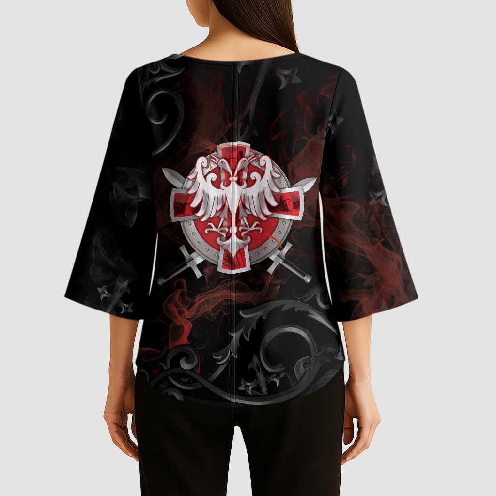 Serbian Empire Kimono Sleeve Blouse Knight With Emblem Double Eagle - Wonder Print Shop