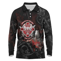 Serbian Empire Long Sleeve Polo Shirt Knight With Emblem Double Eagle - Wonder Print Shop