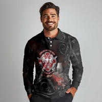 Serbian Empire Long Sleeve Polo Shirt Knight With Emblem Double Eagle - Wonder Print Shop