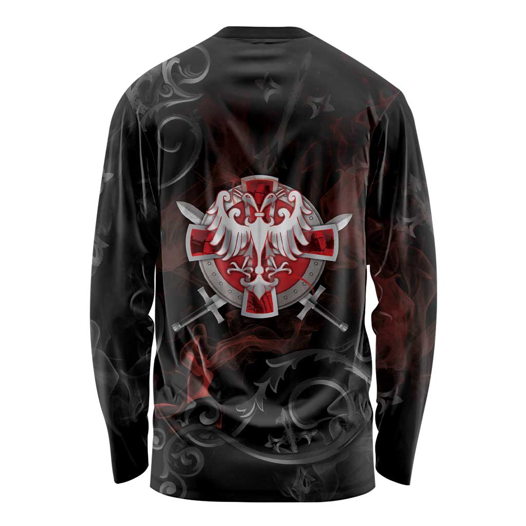 Serbian Empire Long Sleeve Shirt Knight With Emblem Double Eagle - Wonder Print Shop