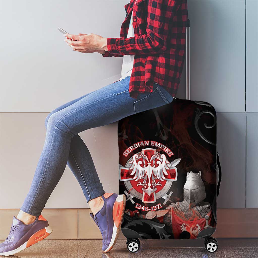 Serbian Empire Luggage Cover Knight With Emblem Double Eagle - Wonder Print Shop