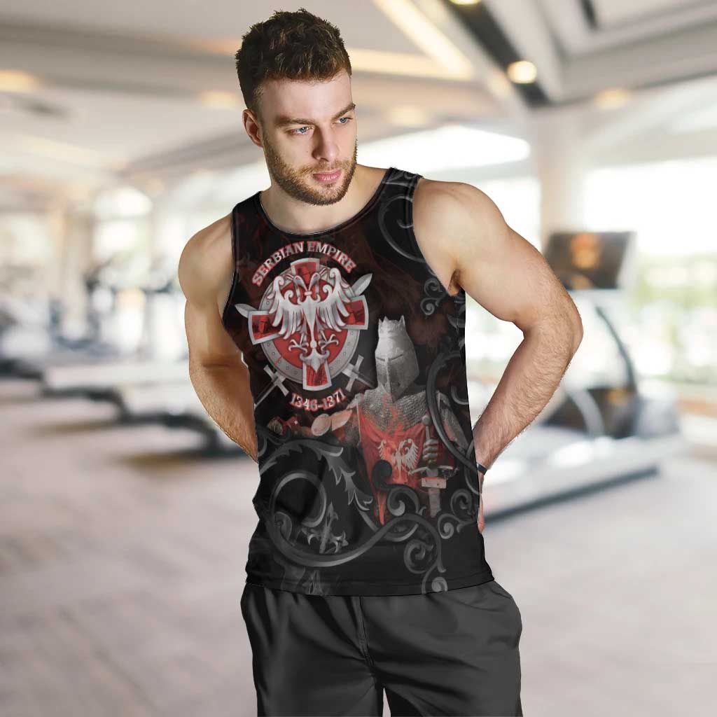 Serbian Empire Men Tank Top Knight With Emblem Double Eagle - Wonder Print Shop