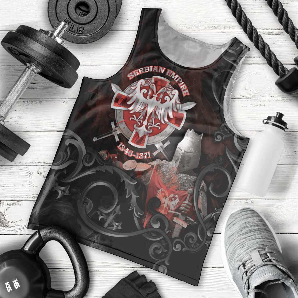 Serbian Empire Men Tank Top Knight With Emblem Double Eagle - Wonder Print Shop