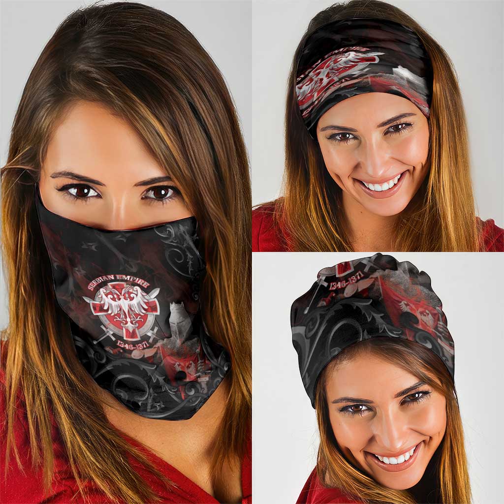 Serbian Empire Neck Gaiter Knight With Emblem Double Eagle - Wonder Print Shop