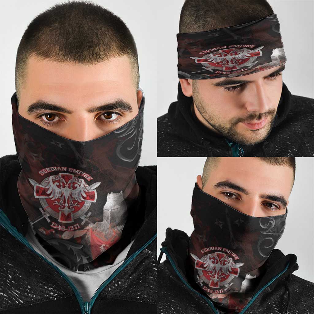 Serbian Empire Neck Gaiter Knight With Emblem Double Eagle - Wonder Print Shop