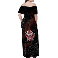 Serbian Empire Off Shoulder Maxi Dress Knight With Emblem Double Eagle - Wonder Print Shop