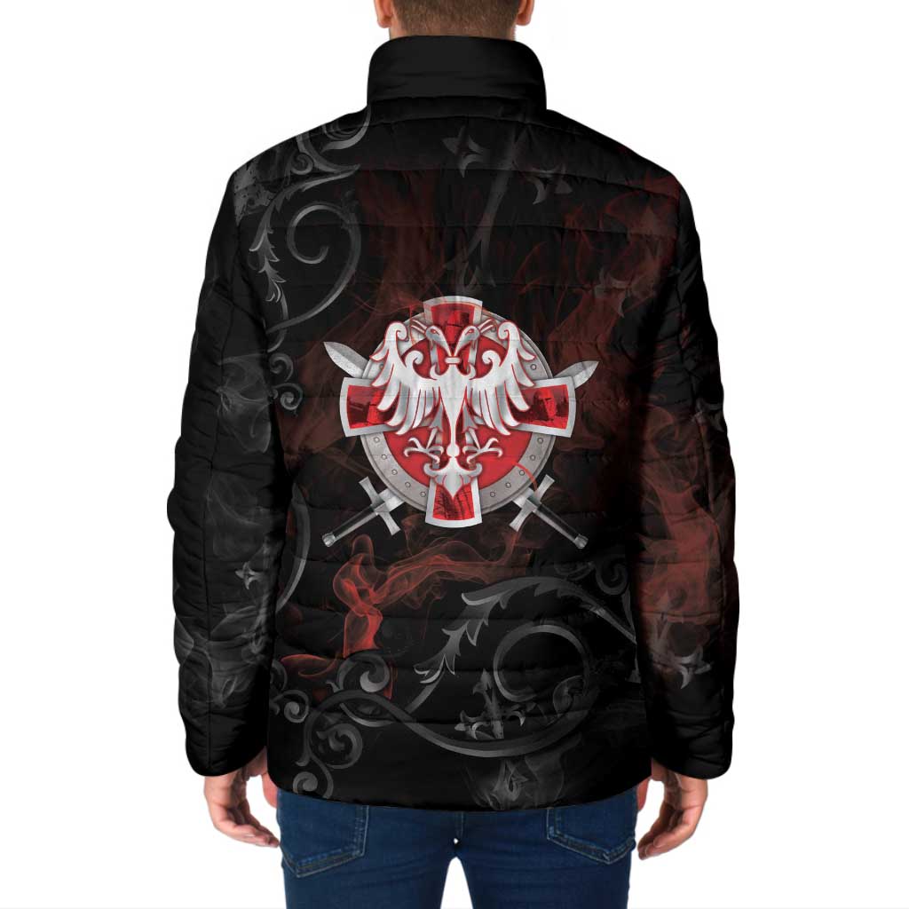 Serbian Empire Padded Jacket Knight With Emblem Double Eagle - Wonder Print Shop