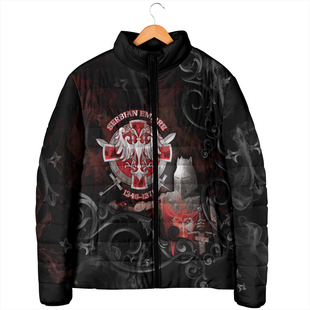 Serbian Empire Padded Jacket Knight With Emblem Double Eagle - Wonder Print Shop
