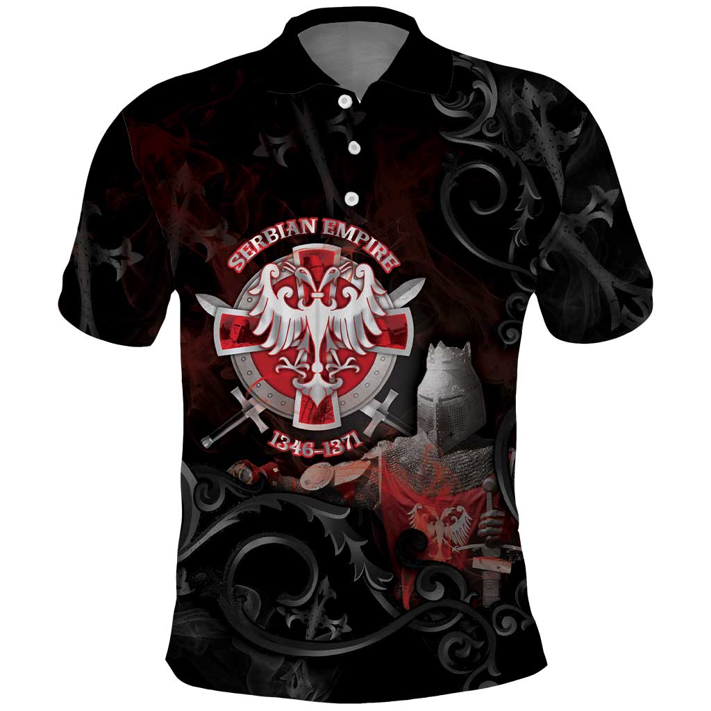 Serbian Empire Polo Shirt Knight With Emblem Double Eagle - Wonder Print Shop