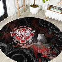 Serbian Empire Round Carpet Knight With Emblem Double Eagle - Wonder Print Shop