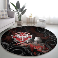 Serbian Empire Round Carpet Knight With Emblem Double Eagle - Wonder Print Shop