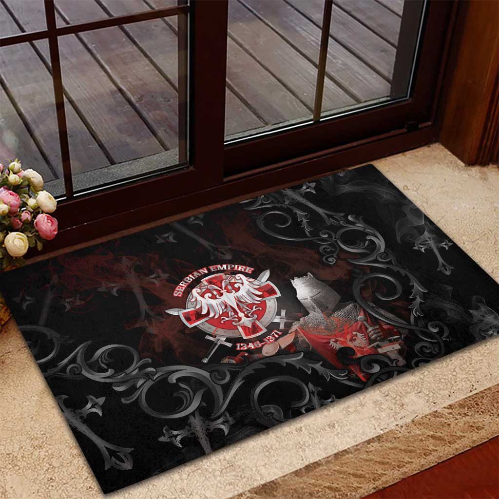 Serbian Empire Rubber Doormat Knight With Emblem Double Eagle - Wonder Print Shop