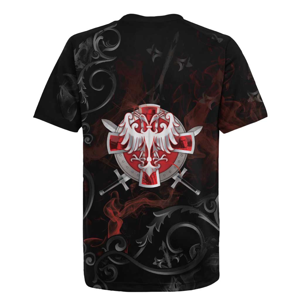Serbian Empire Rugby Jersey Knight With Emblem Double Eagle - Wonder Print Shop