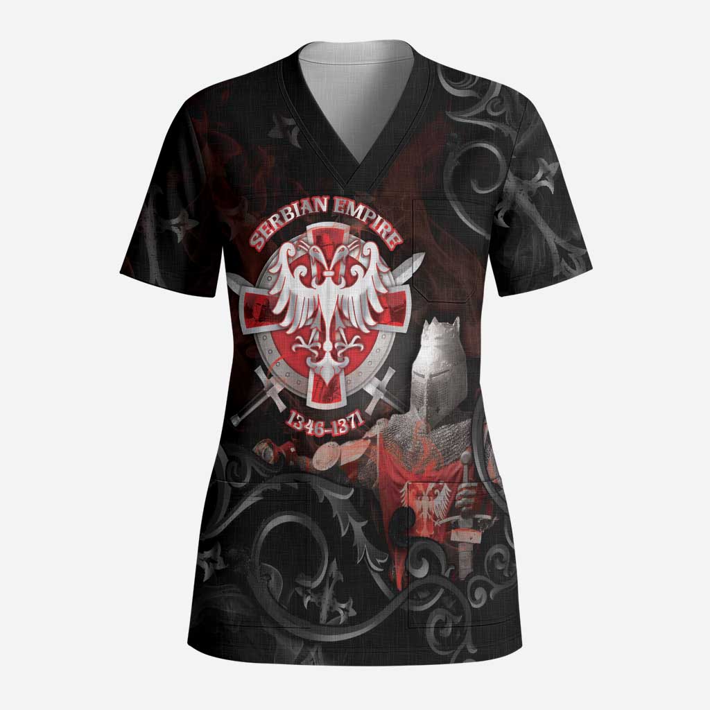 Serbian Empire Scrub Top Knight With Emblem Double Eagle - Wonder Print Shop