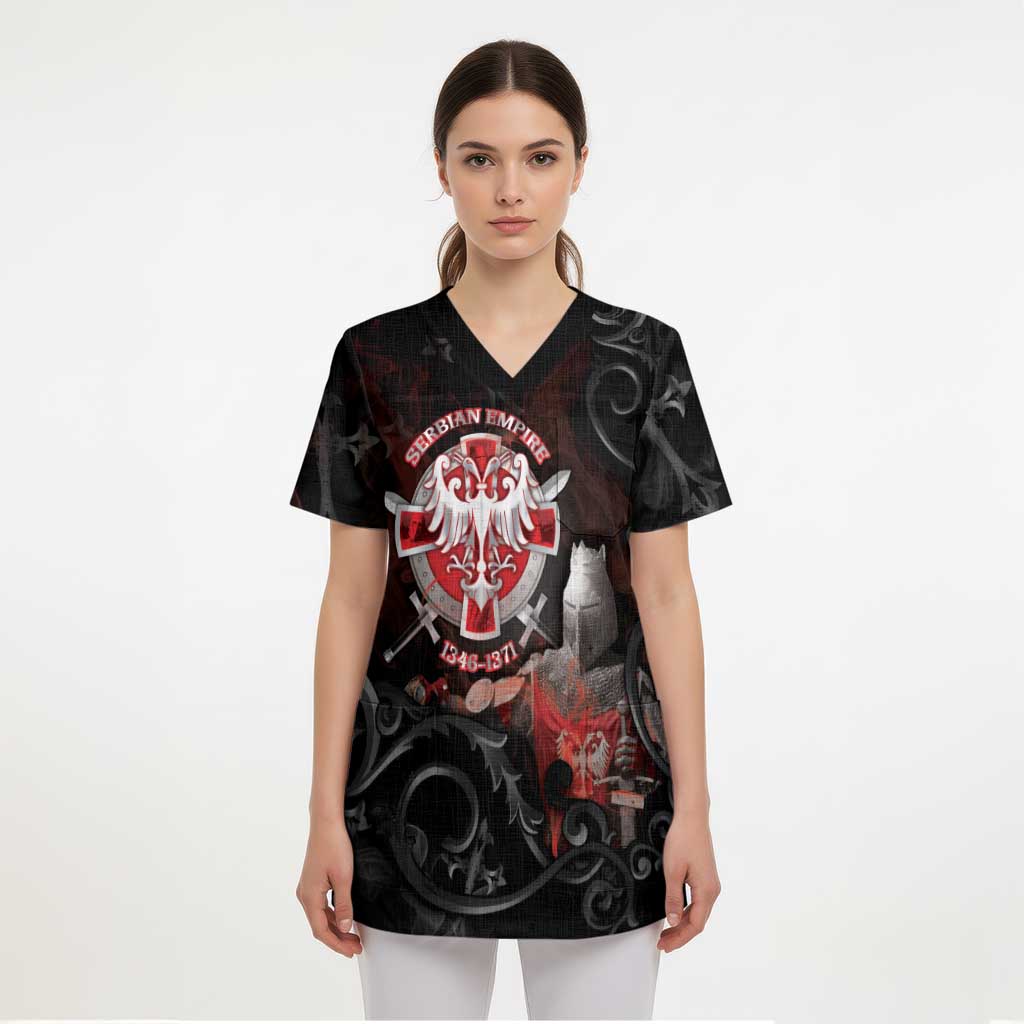 Serbian Empire Scrub Top Knight With Emblem Double Eagle - Wonder Print Shop