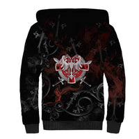 Serbian Empire Sherpa Hoodie Knight With Emblem Double Eagle - Wonder Print Shop