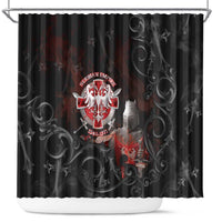 Serbian Empire Shower Curtain Knight With Emblem Double Eagle - Wonder Print Shop
