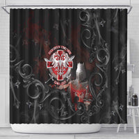 Serbian Empire Shower Curtain Knight With Emblem Double Eagle - Wonder Print Shop